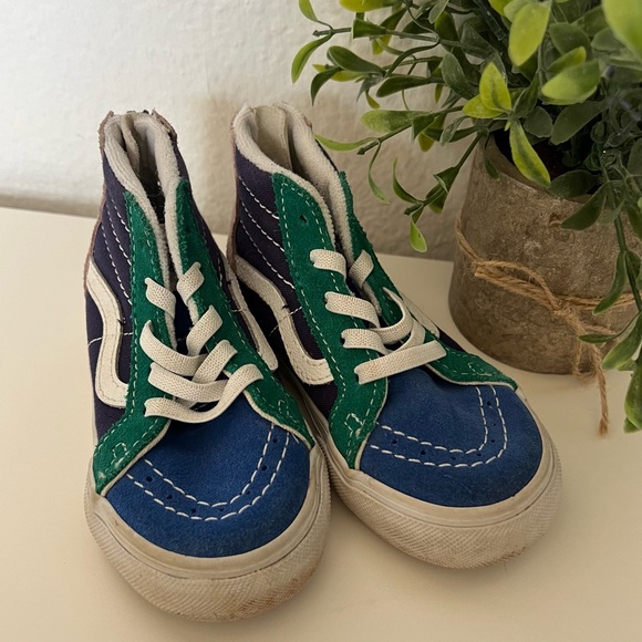 7.5 Vans Sk8 Hi  Toddler Suede Color Block Colors High Top Shoes Retro Children - Picture 2 of 10